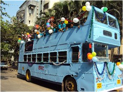 The children of Father Agnel School enjoyed their tour of Mumbai in a double decker bus
